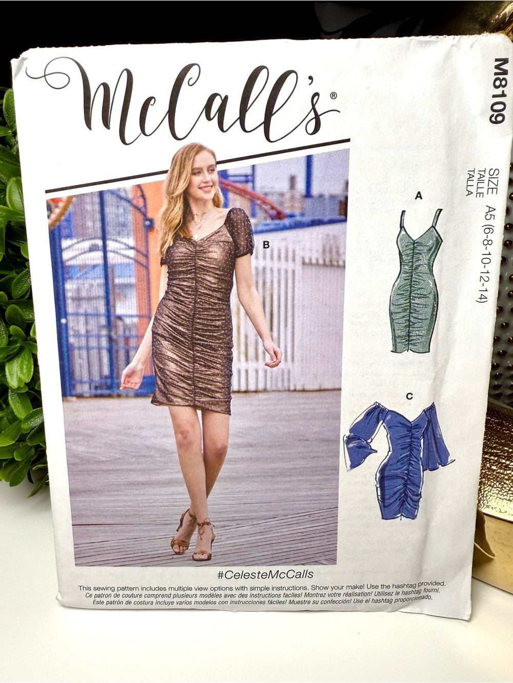 Mccall’s M8109 Ruched Women’s Dress Pattern